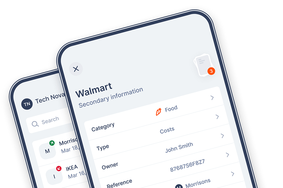 Receiptflow mobile app showing receipt scanning and data extraction on iPhone