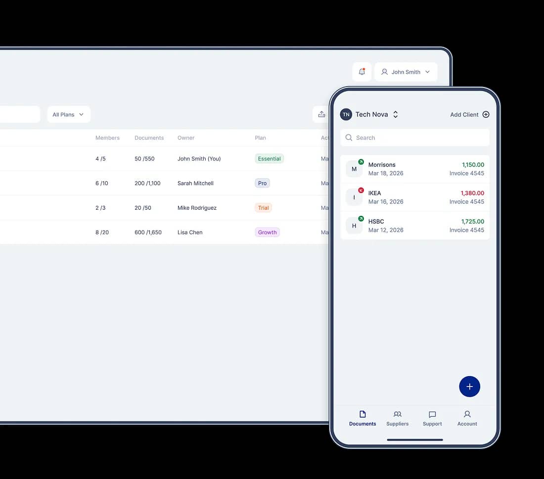 Receiptflow dashboard on tablet and mobile