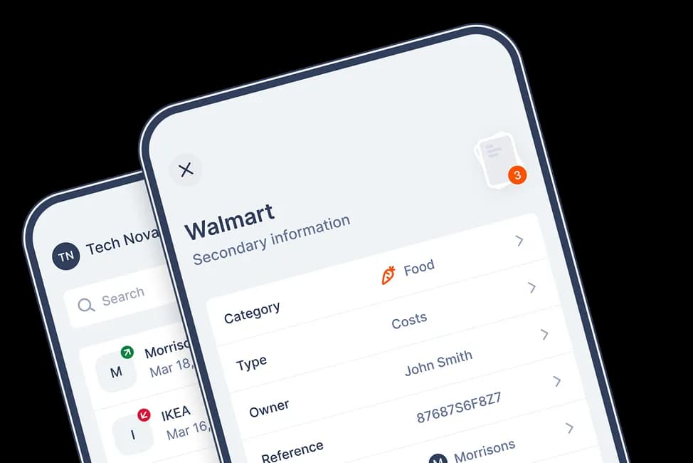 Receiptflow mobile app showing receipt scanning and data extraction on iPhone
